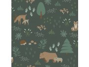Siva flis dječja tapeta za zid Životinjice u šumi 139249, Forest Friends, Esta