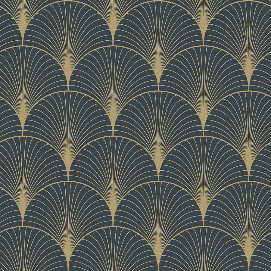 Tamnoplava geometrijska flis tapeta 139231, Art Deco, Esta