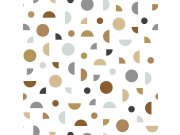 Flis tapeta bijela, šareni geometrijski oblici 139278, Forest Friends, Esta
