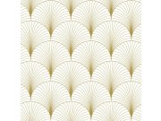 Esta Home - Flis tapeta za zid, Art Deco, bijelo-zlatna, 139456, Bloom, Esta Home Flis tapeta za zid, Art Deco, bijelo-zlatna, 139456, Bloom, Esta Home