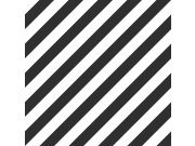 Flis tapeta za zid, kose crne i bijele pruge 139112, Black & White, Esta Esta Home