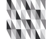 Flis tapeta za zid, trokuti 139121, Black & White, Esta