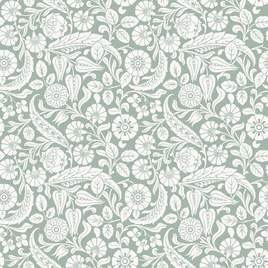 Zelena flis cvjetna tapeta za zid, 139329, Vintage Flowers, Esta Home Zelena flis cvjetna tapeta za zid, 139329, Vintage Flowers, Esta Home