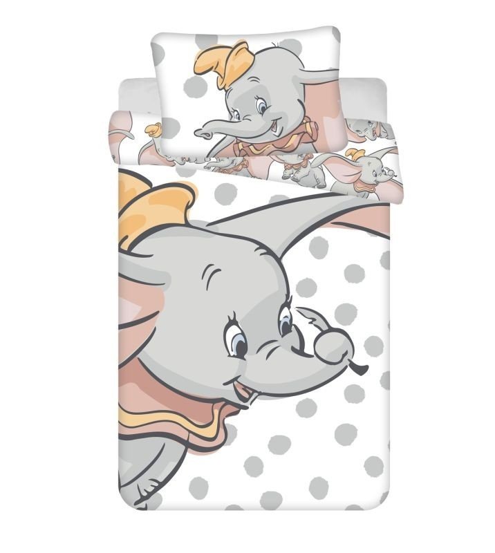 JERRY FABRICS Posteljina za dječji krevetić Dumbo dots baby Pamuk, 100/135, 40/60 cm - Posteljina s licencijom