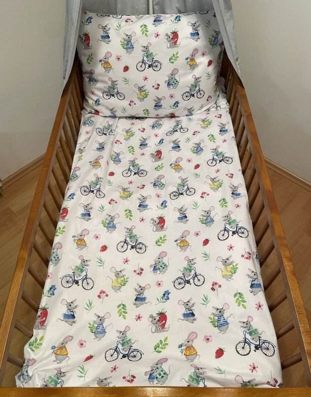 SDS Posteljina za dječji krevetić Veselé myšky Pamuk, 90/130, 45/60 cm SDS Posteljina za dječji krevetić Veselé myšky Pamuk, 90/130, 45/60 cm