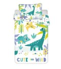 Posteljina za dječji krevetić Posteljina nelicencijska - JERRY FABRICS Posteljina za dječji krevetić Dino Cute and wild baby Pamuk, 100/135, 40/60 cm JERRY FABRICS Posteljina za dječji krevetić Dino Cute and wild baby Pamuk, 100/135, 40/60 cm