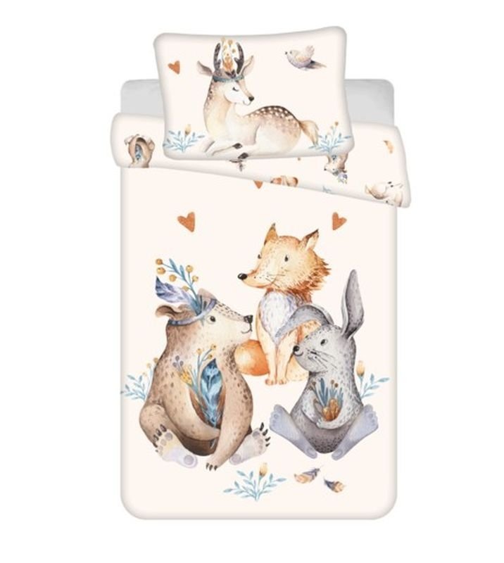 JERRY FABRICS Posteljina za dječji krevetić Životinje Woodland baby Pamuk, 100/135, 40/60 cm JERRY FABRICS Posteljina za dječji krevetić Životinje Woodland baby Pamuk, 100/135, 40/60 cm