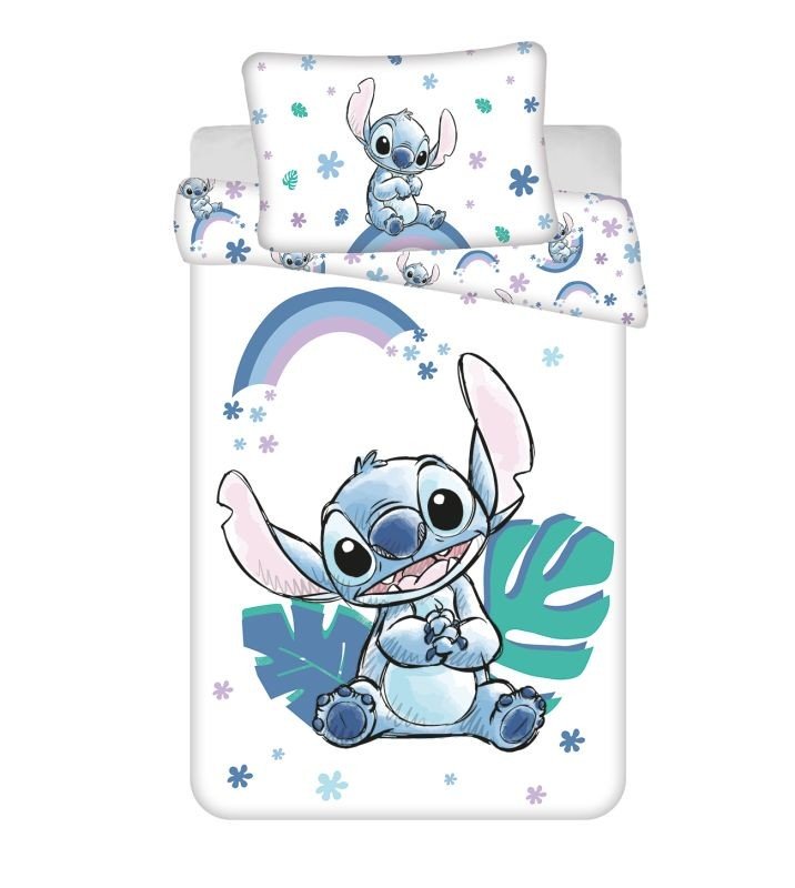 JERRY FABRICS Posteljina za dječji krevetić Lilo and Stitch Rainbow baby Pamuk, 100/135, 40/60 cm - Posteljina s licencijom