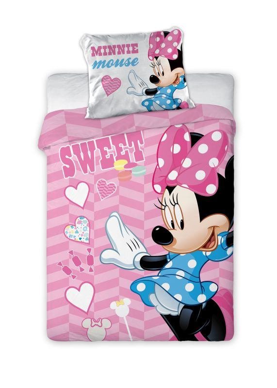 FARO Posteljina za dječji krevetić Minnie ružičasta Pamuk, 100/135, 40/60 cm - Posteljina s licencijom