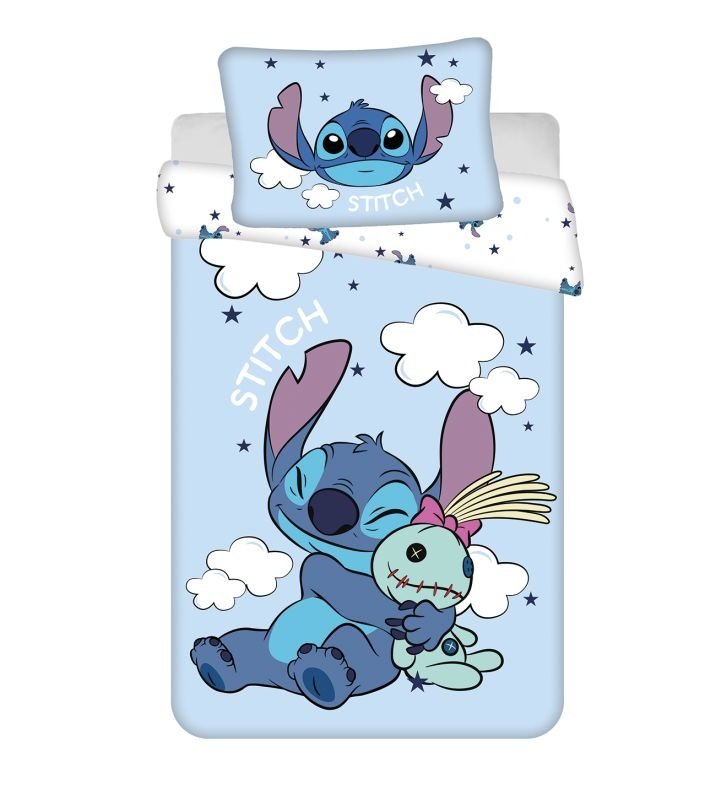 JERRY FABRICS Posteljina za dječji krevetić Lilo i Stitch Clouds baby Pamuk, 100/135, 40/60 cm - Posteljina s licencijom