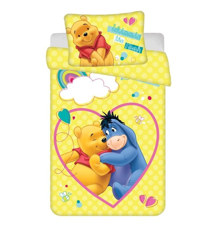 JERRY FABRICS Posteljina za dječji krevetić Medvjedić Pu Smile baby Pamuk, 100/135, 40/60 cm JERRY FABRICS Posteljina za dječji krevetić Medvjedić Pu Smile baby Pamuk, 100/135, 40/60 cm
