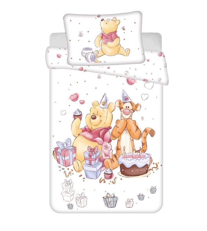 Posteljina za dječji krevetić - Posteljina s licencijom - JERRY FABRICS Posteljina za dječji krevetić Medvjedić Pu Birthday party baby Pamuk, 100/135, 40/60 cm JERRY FABRICS Posteljina za dječji krevetić Medvjedić Pu Birthday party baby Pamuk, 100/135, 40/60 cm - Posteljina s licencijom