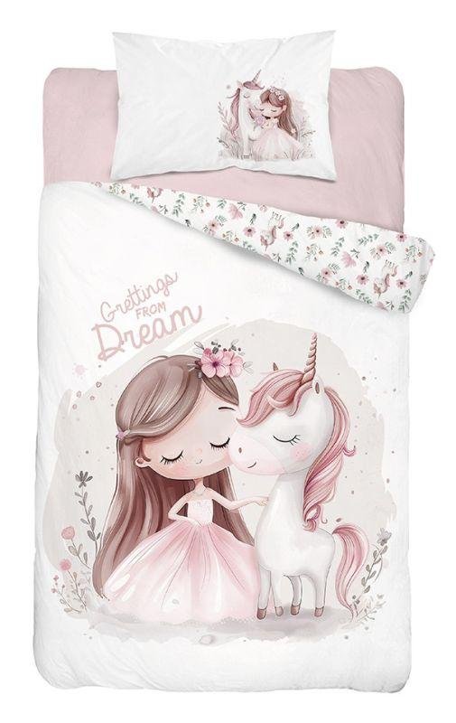 Posteljina za dječji krevetić - Posteljina nelicencijska - DETEXPOL Posteljina za dječji krevetić Jednorog dream B Pamuk, 100/135, 40/60 cm DETEXPOL Posteljina za dječji krevetić Jednorog dream B Pamuk, 100/135, 40/60 cm - Posteljina nelicencijska
