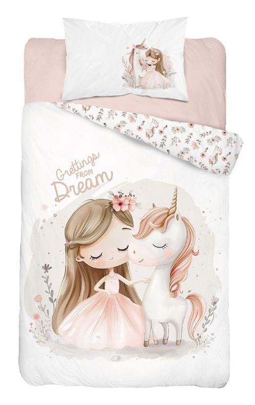 Posteljina za dječji krevetić - Posteljina nelicencijska - DETEXPOL Posteljina za dječji krevetić Jednorog dream A Pamuk, 100/135, 40/60 cm DETEXPOL Posteljina za dječji krevetić Jednorog dream A Pamuk, 100/135, 40/60 cm - Posteljina nelicencijska
