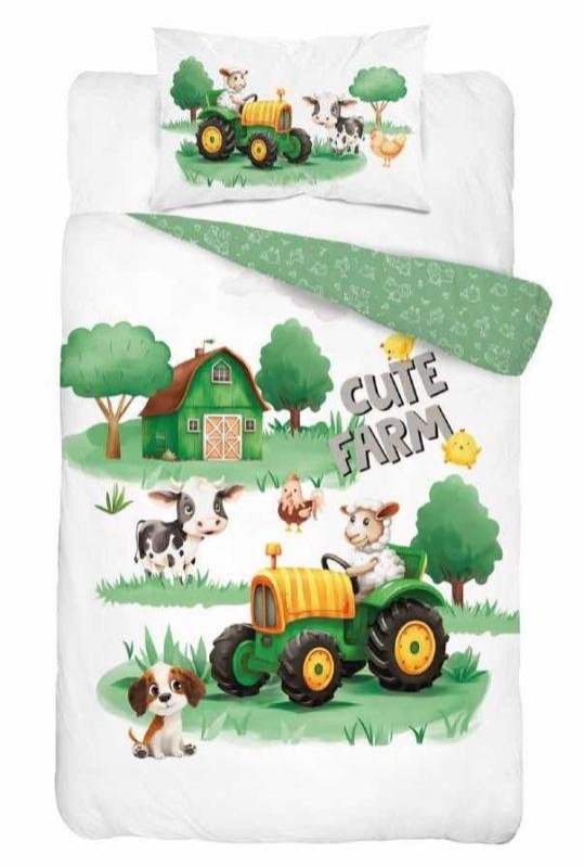 Posteljina za dječji krevetić - Posteljina nelicencijska - DETEXPOL Posteljina za dječji krevetić Slatka Farma B Pamuk, 100/135, 40/60 cm DETEXPOL Posteljina za dječji krevetić Slatka Farma B Pamuk, 100/135, 40/60 cm - Posteljina nelicencijska