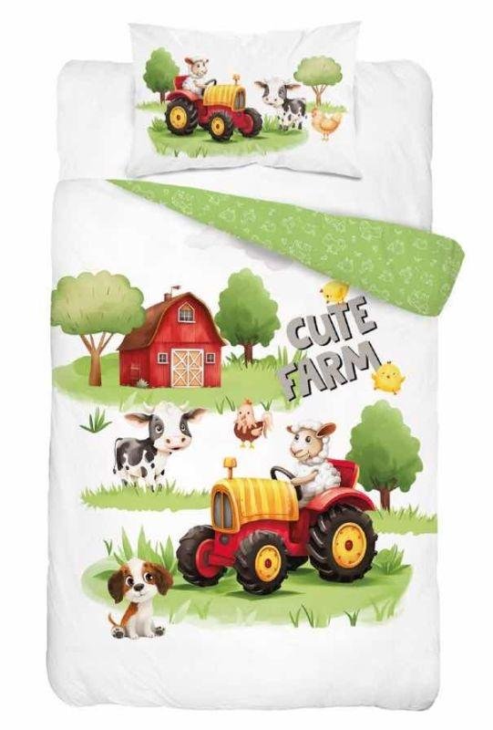 Posteljina za dječji krevetić - Posteljina nelicencijska - DETEXPOL Posteljina za dječji krevetić Slatka Farma A Pamuk, 100/135, 40/60 cm DETEXPOL Posteljina za dječji krevetić Slatka Farma A Pamuk, 100/135, 40/60 cm - Posteljina nelicencijska