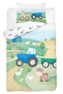 DETEXPOL Bambusova posteljina za dječji krevetić Sretna farma plava Pamuk, Bambus, 100/135, 40/60 cm