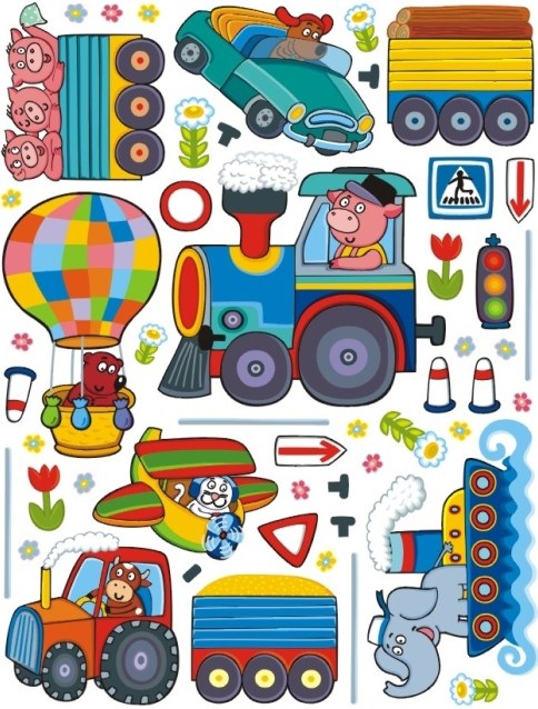 Dječje naljepnice Lokomotiva K-1046, 85x65 cm